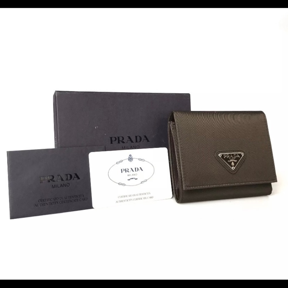 Prada nylon wallet brown